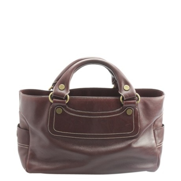 Céline Boogie Burgundy Leather Satchel - Picture 1 of 8